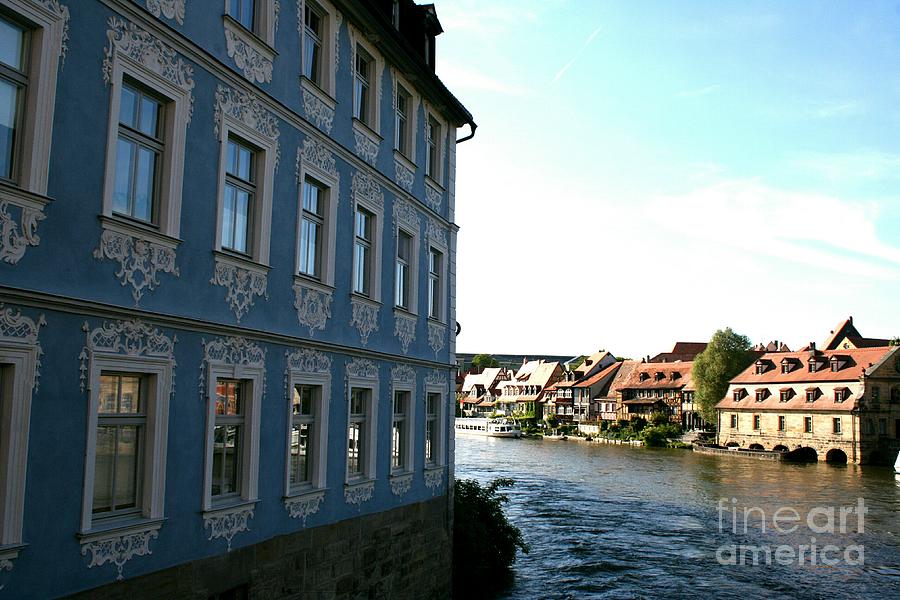 Landscape Photograph - Blue House - Bamberg by Christiane Schulze Art And Photography