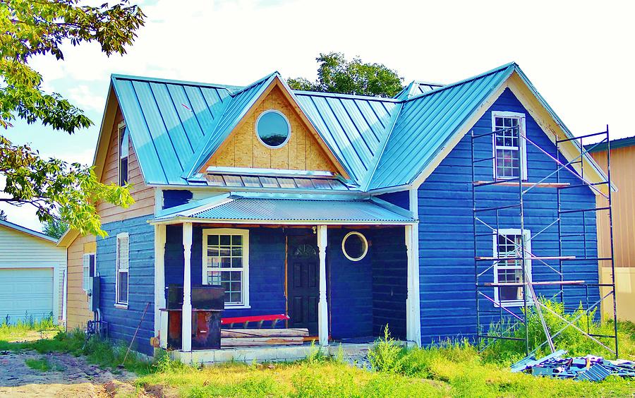 Blue House Photograph by Larry Campbell