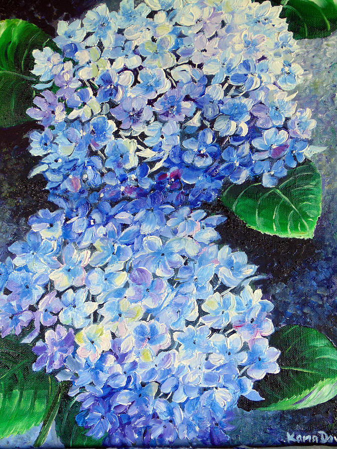 Blue Flower Painting - Blue  Hydrangea 2 by Karin  Dawn Kelshall- Best