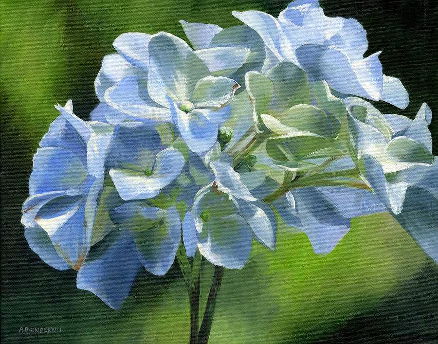 Blue Hydrangea Painting by Alecia Underhill