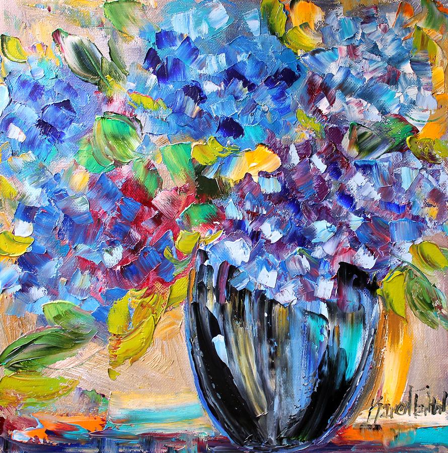 Blue Hydrangeas Painting By Karen Tarlton - Pixels