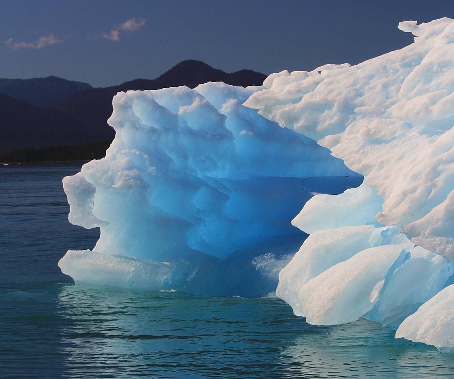 Ice Photograph - Blue Iceberg by Mo Barton