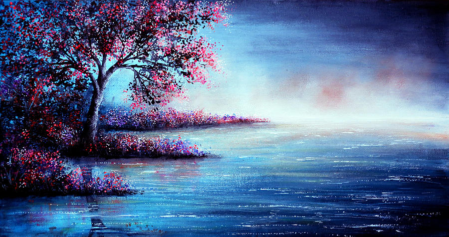 Tree Painting - Blue Illusion by Ann Marie Bone