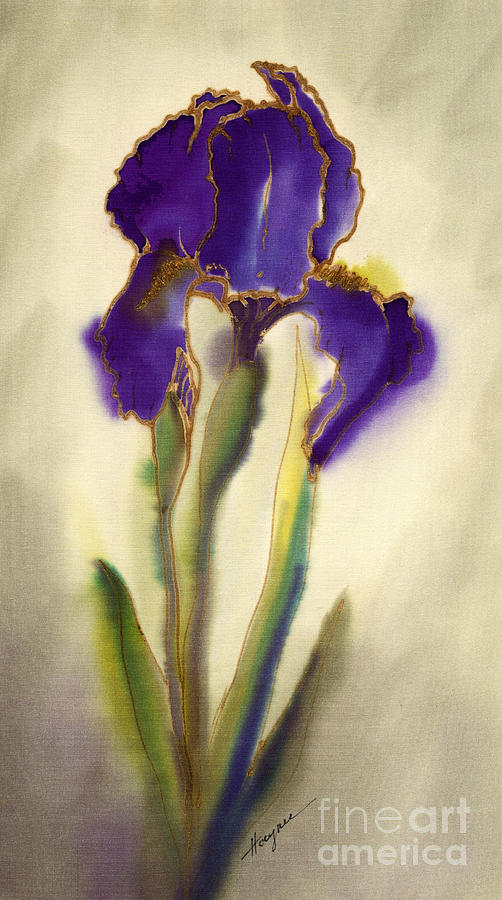 Iris Painting - Blue Iris by Addie Hocynec