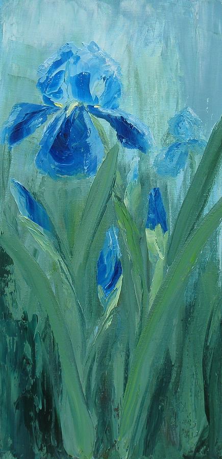 Iris Painting - Blue Iris by Mary Rogers Iris Painting - Blue Iris by Mary Rogers