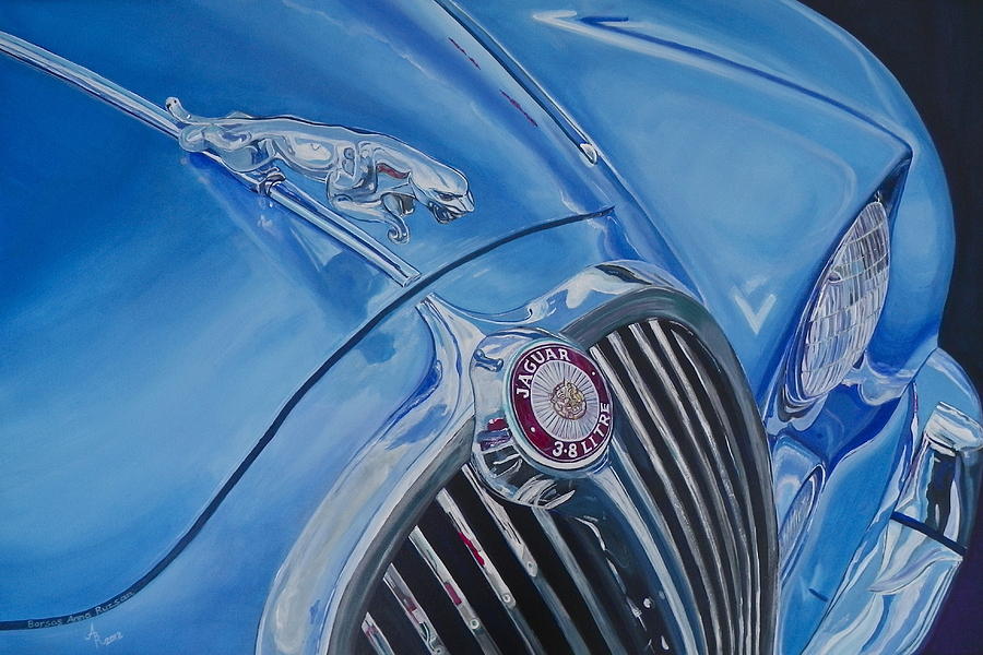 Vintage Blue Jag Painting by Anna Ruzsan