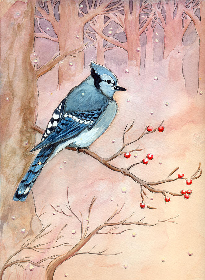Blue Jay Painting by Katherine Miller