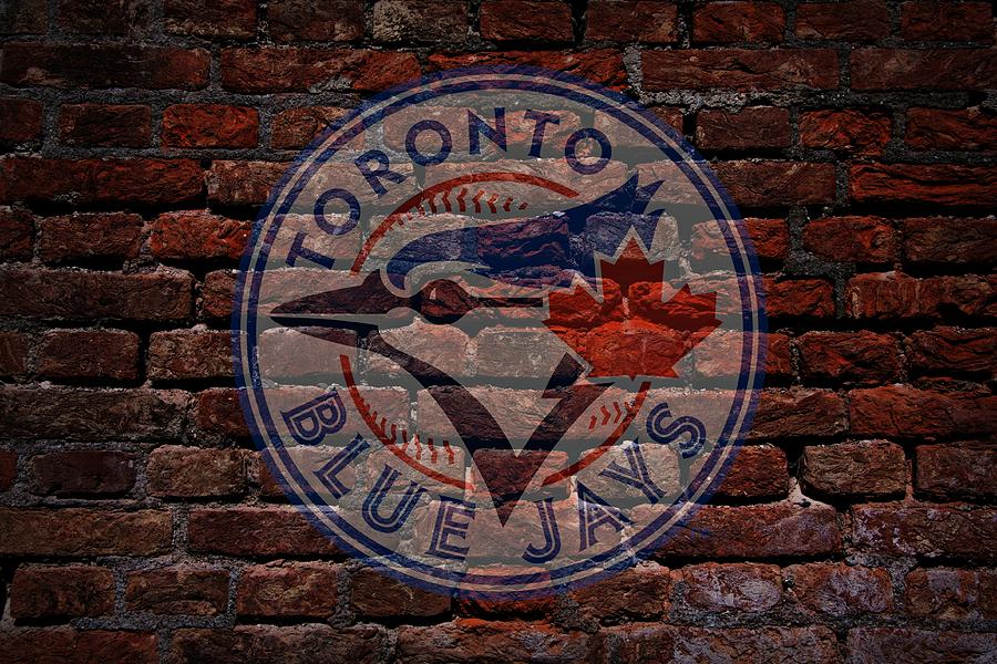 Baseball Photograph - Blue Jays Baseball Graffiti on Brick  by Movie Poster Prints