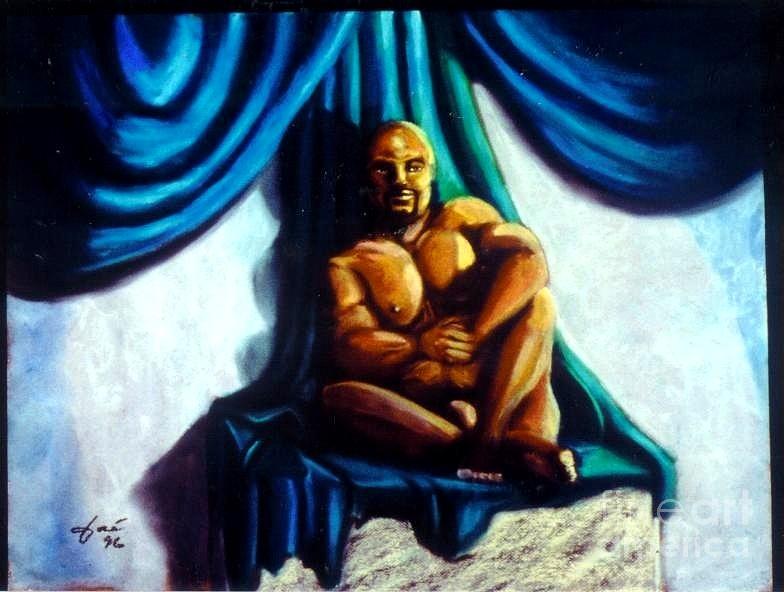 Nude Painting - Blue by Jose Breaux