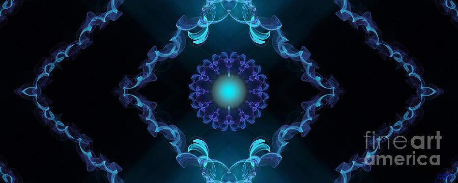 Abstract Digital Art - Blue Lace by Hanza Turgul