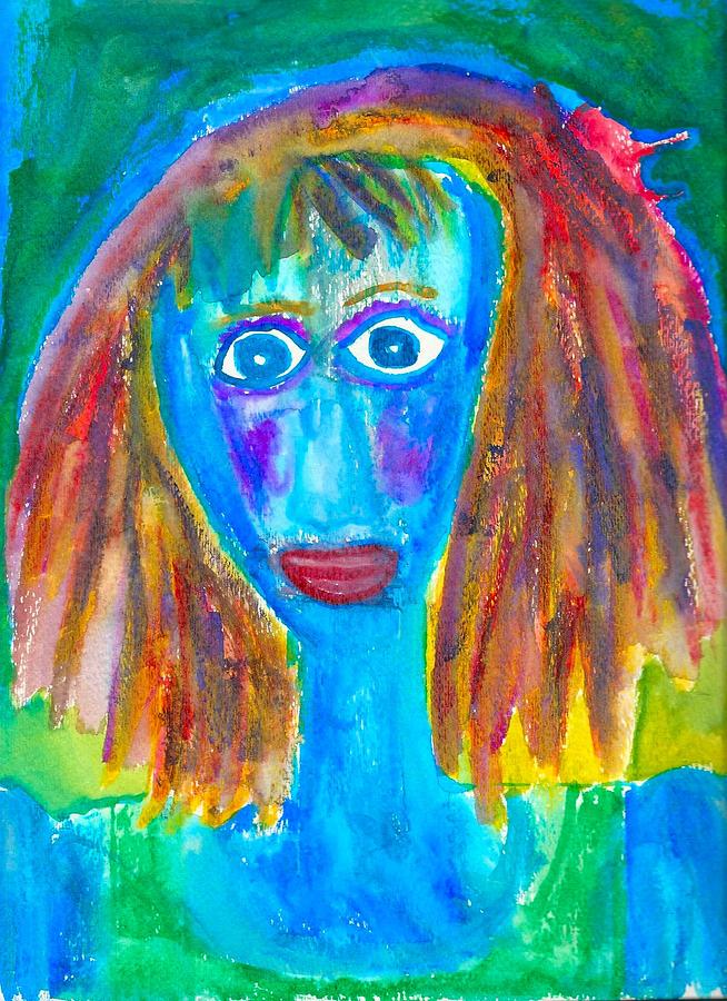 Blue Lady Painting by Artists With Autism Inc | Fine Art America