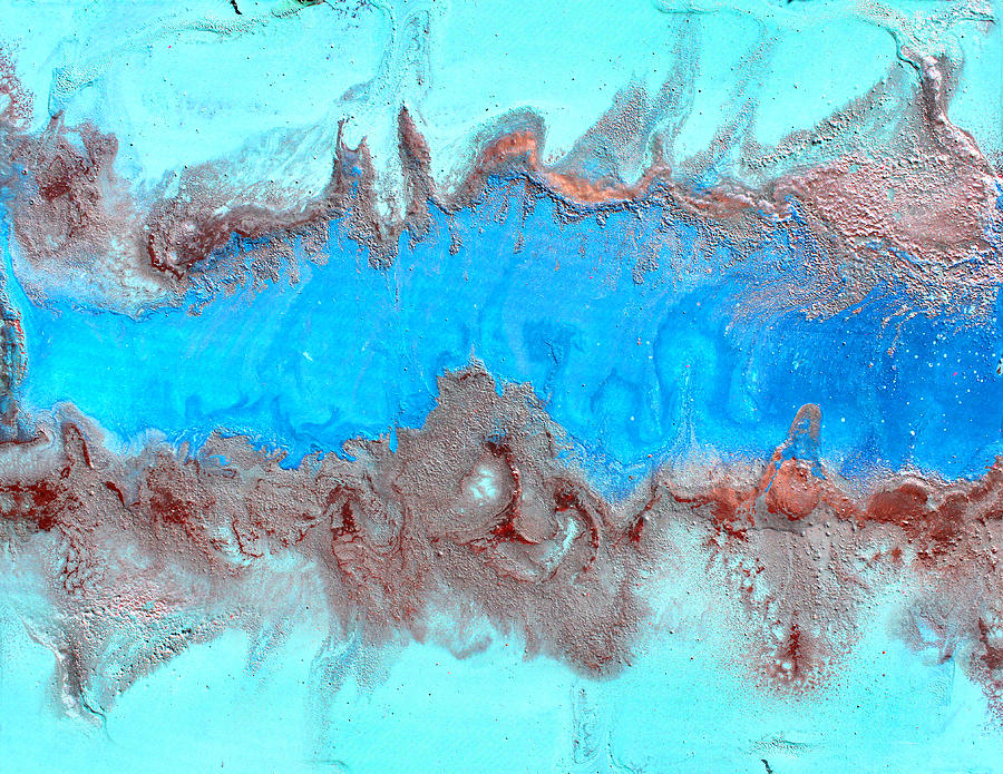 Abstract Painting - Blue Lagoon by Julia Apostolova Abstract Painting - Blue Lagoon by Julia Apostolova
