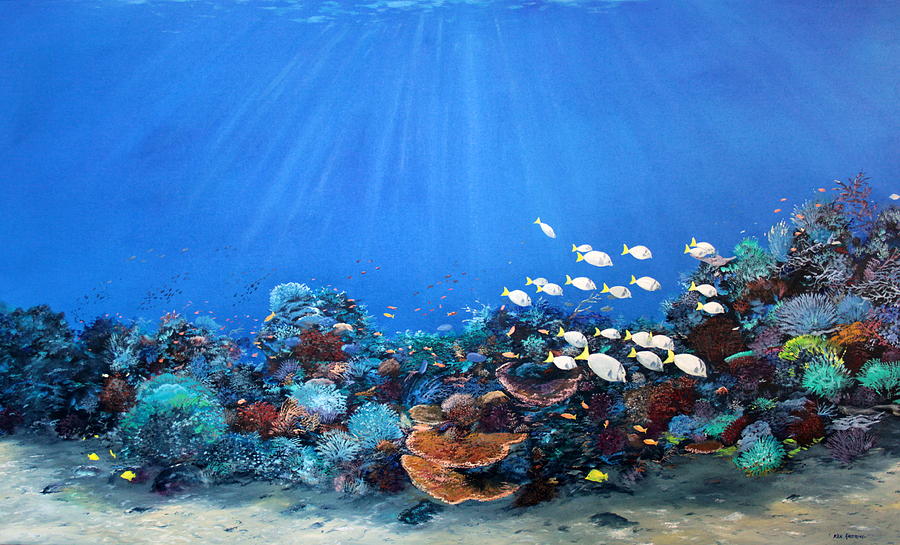 Blue Lagoon Painting by Ken Ahlering