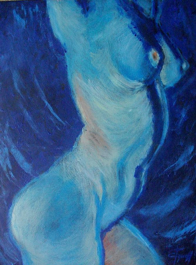 Blue Lagoon - Nudes Gallery Painting by Carmen Tyrrell