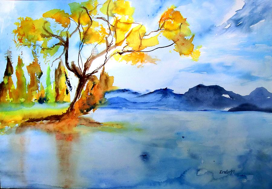 Blue Lake Painting by Ines Monteiro - Fine Art America