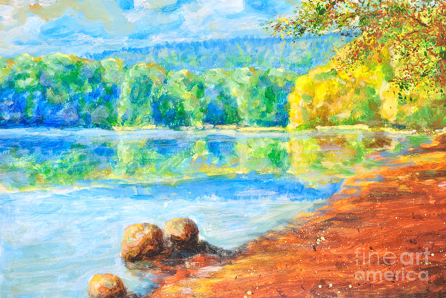 Nature Painting - Blue lake by Martin Capek