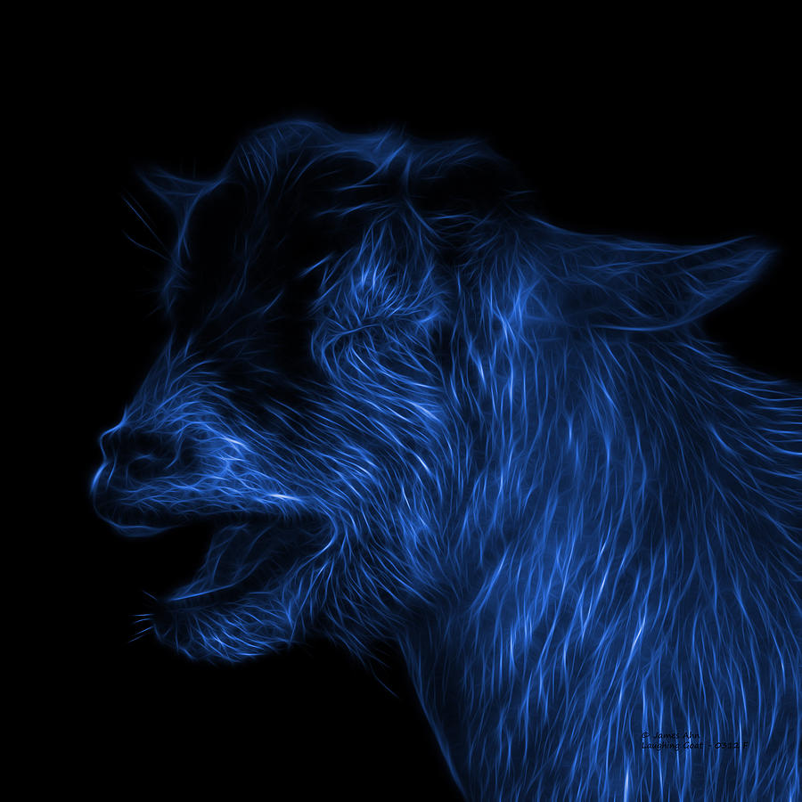 Blue Laughing Goat - 0312 F Digital Art by James Ahn