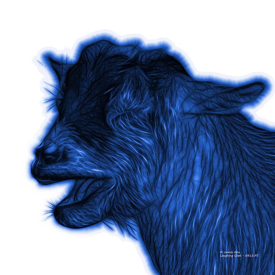 Blue Laughing Goat - 0312 FS Digital Art by James Ahn