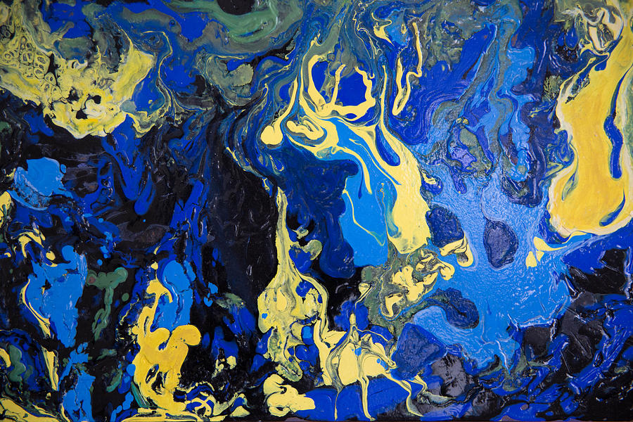 Abstract Painting - Blue Lava by Corinne Sullivan