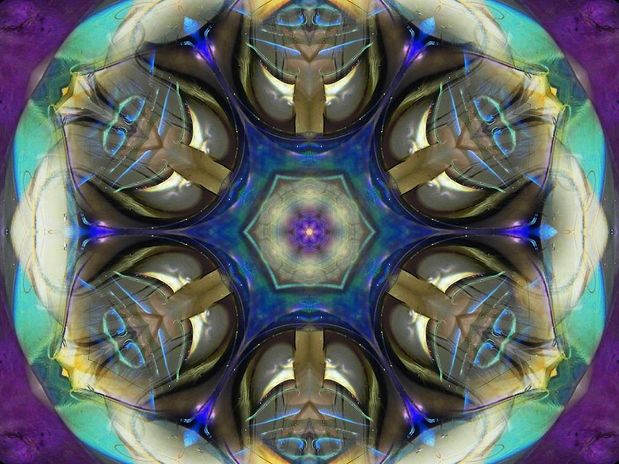 Blue Light Angel Mandala Digital Art by Diane Lynn Hix