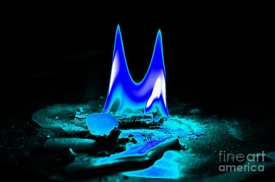 Halloween Photograph - Blue Light Of Candle Flame by Nuttapong Wongcharoenkit