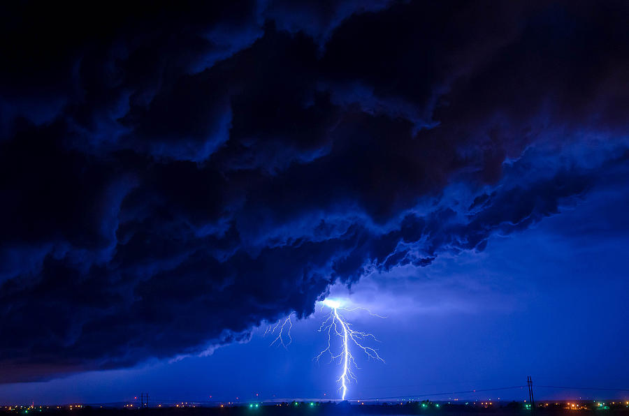 Blue Lightning Photograph by Steve Booker