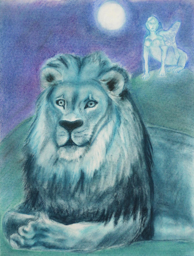 Greek Painting - Blue Lion by Diana Perfect