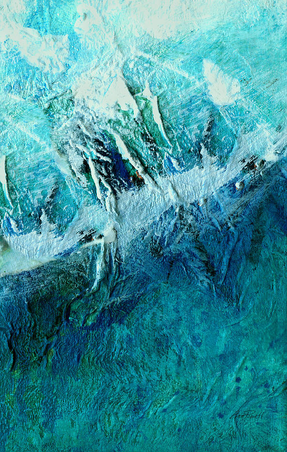 Blue Longing - abstract art Painting by Ann Powell