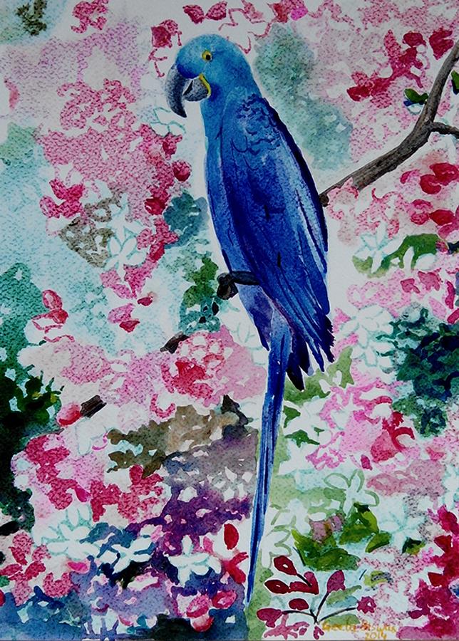 Blue Macaw  Painting by Geeta Yerra