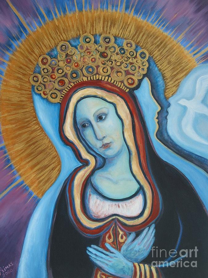 Blue Madonna Painting by Barbara Psimas