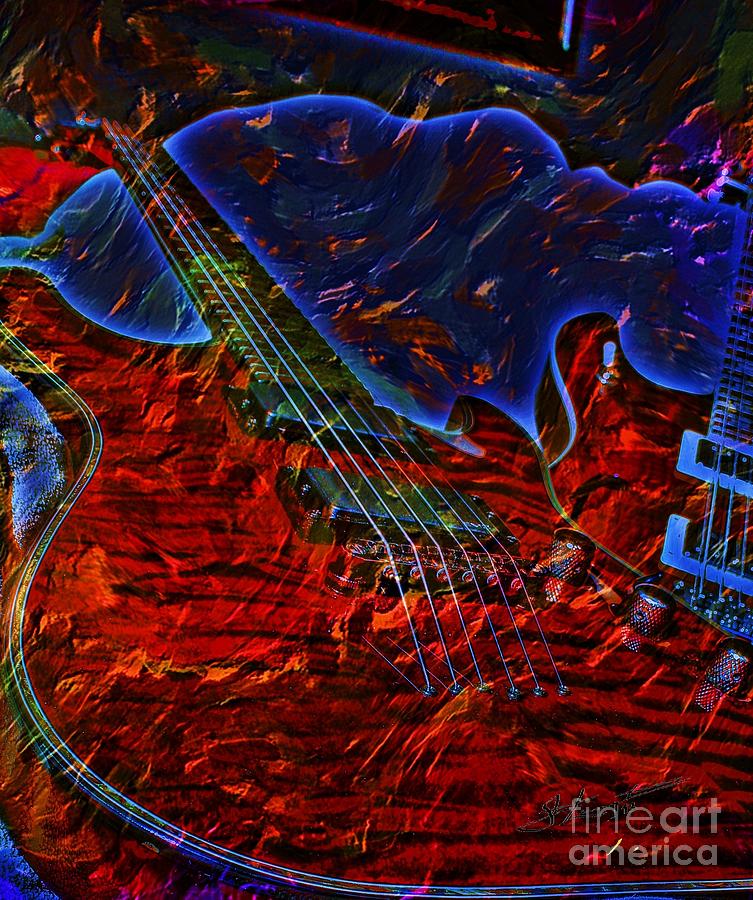Blue Magic Digital Guitar Art by Steven Langston Photograph by Steven Lebron Langston