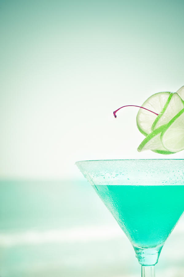 Blue Margarita Cocktail Photograph