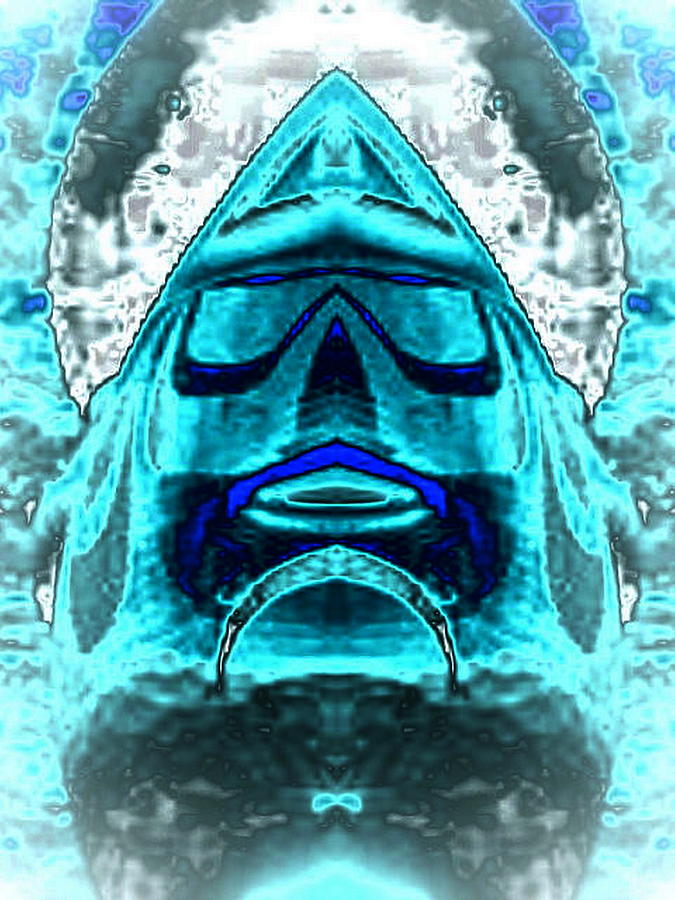 Blue Mask Digital Art by Mary Russell