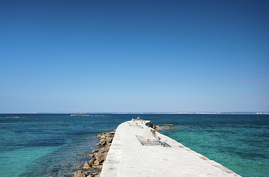 Blue Mediterranean Sea And Pier Photograph by Guido Mieth