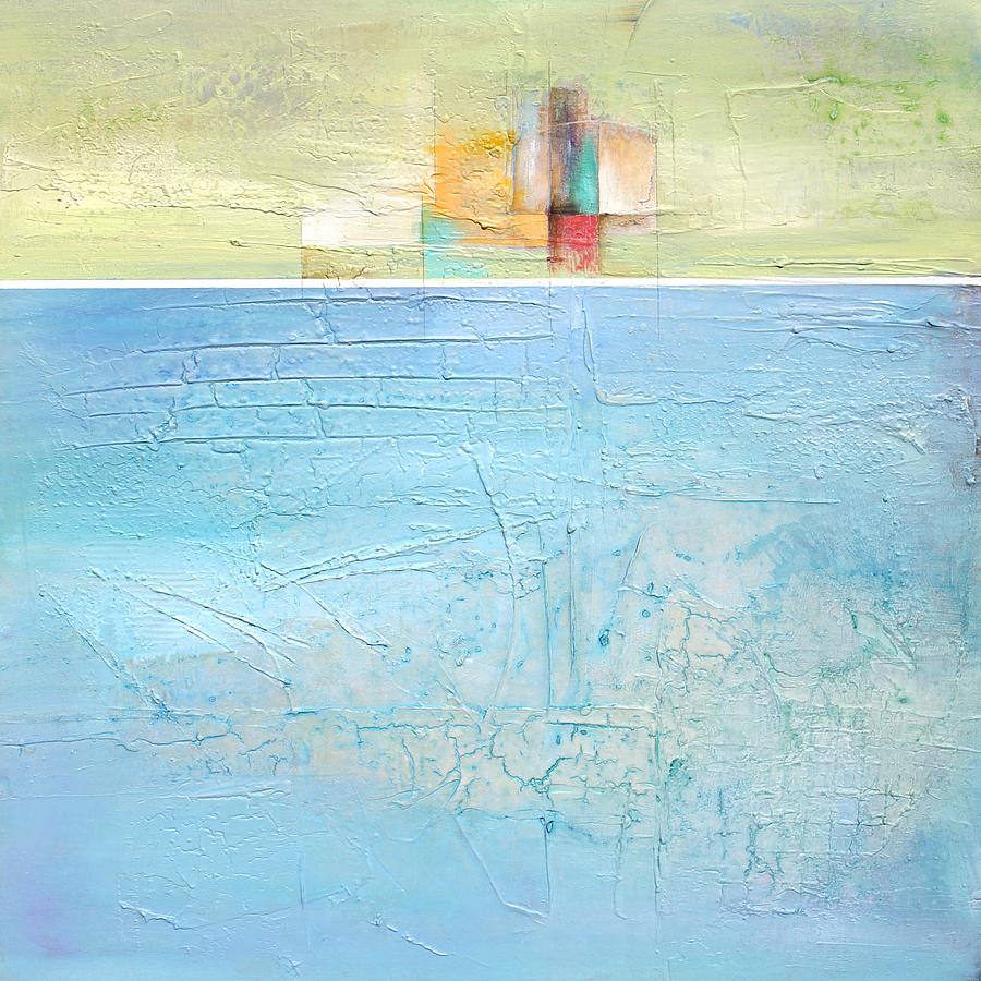 Abstract Painting - Blue Meets Green 1 by Karen Hale