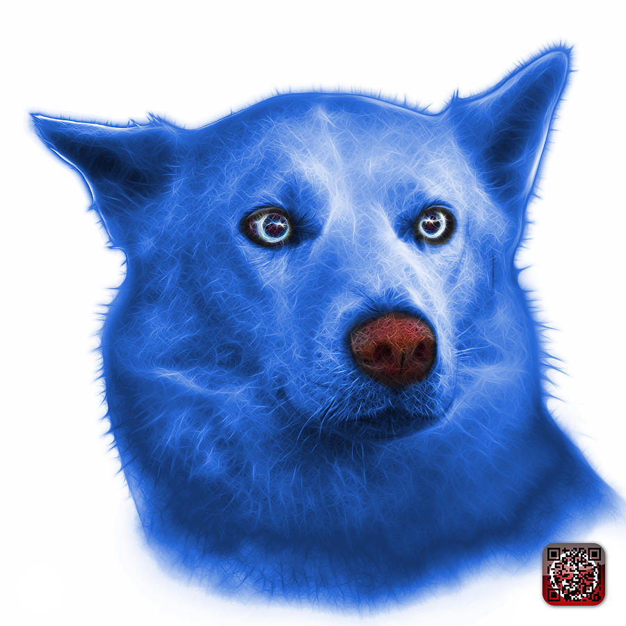 Blue Mila - Siberian Husky - 2103 - WB  Painting by James Ahn