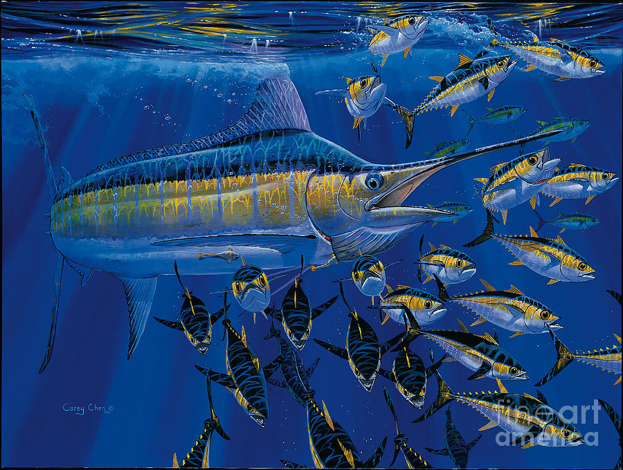 Blue Millennium Painting by Carey Chen