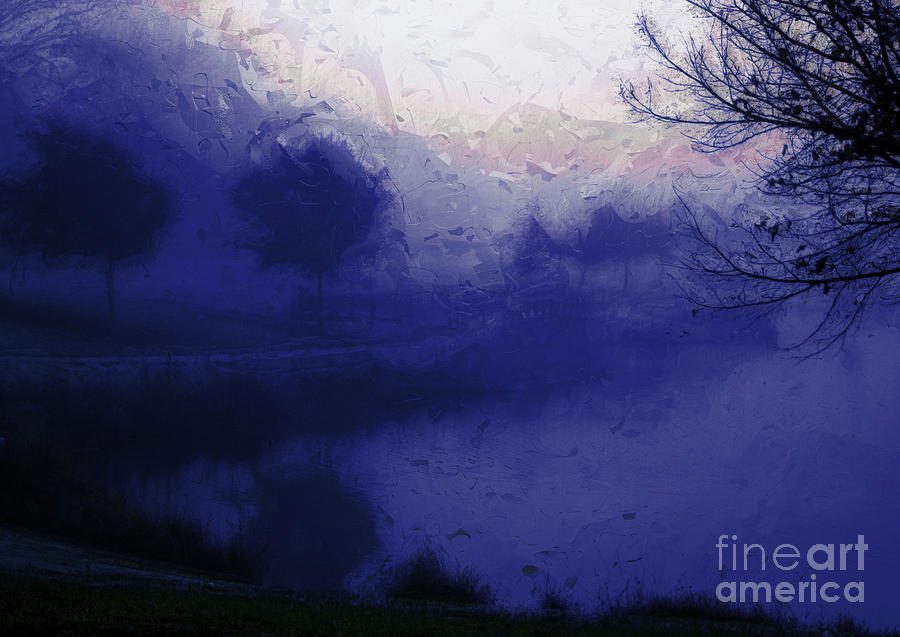 Tree Photograph - Blue Misty Reflection by Julie Lueders 