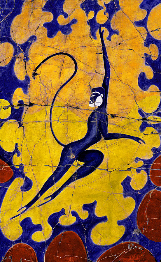Greek Painting - Blue Monkey No. 13 - Detail No. 1 by Steve Bogdanoff