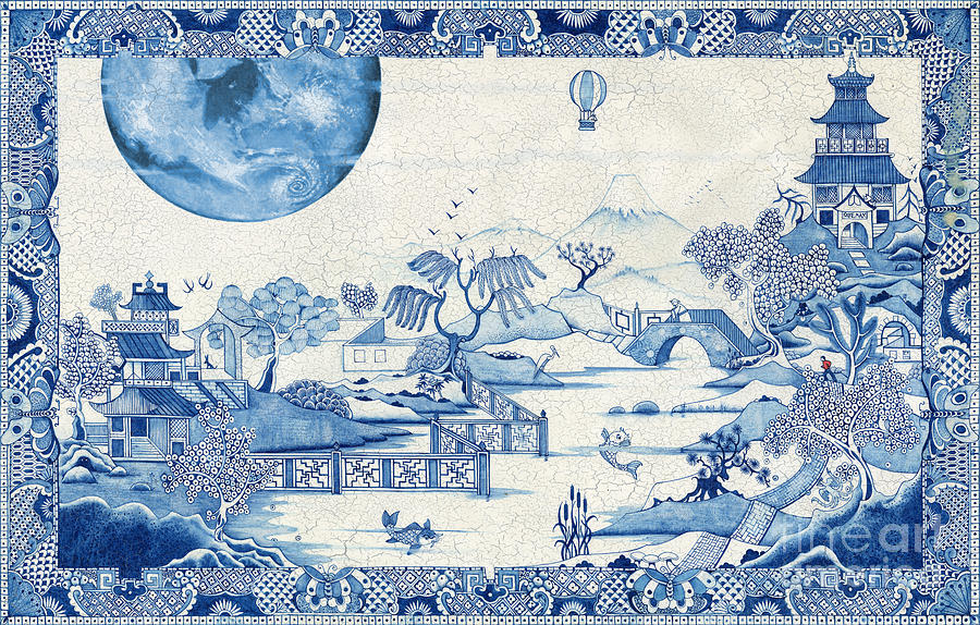 Blue Moon Crazed Digital Art by MGL Meiklejohn Graphics Licensing