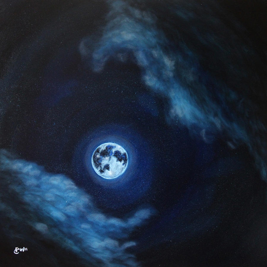 Abstract Painting - Blue Moon by Felix Concepcion