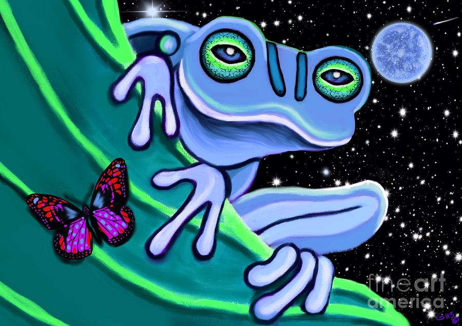 Blue Moon Frog Painting by Nick Gustafson