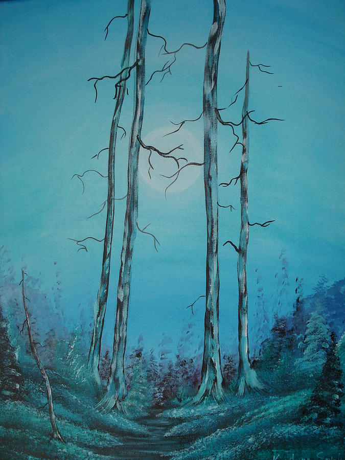 Blue Moon Painting by Krystyna Spink