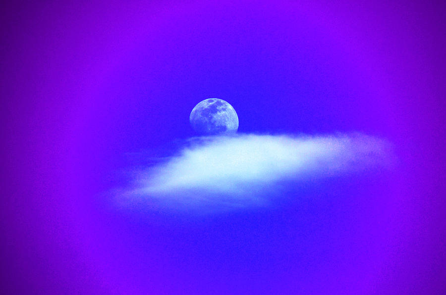 Blue Moon Photograph - Blue Moon Lavender Sky by Susanne Still