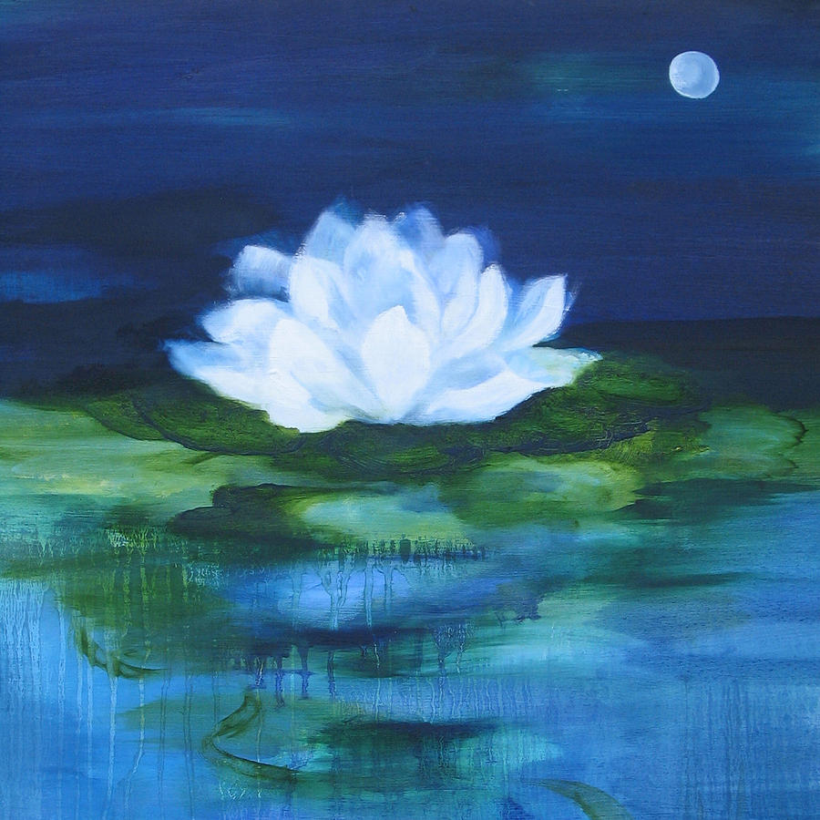 Blue Moon Lotus Painting by Kate Hungerford