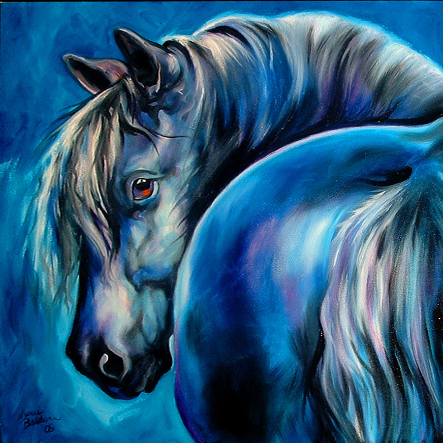 Horse Painting - Blue Moon by Marcia Baldwin