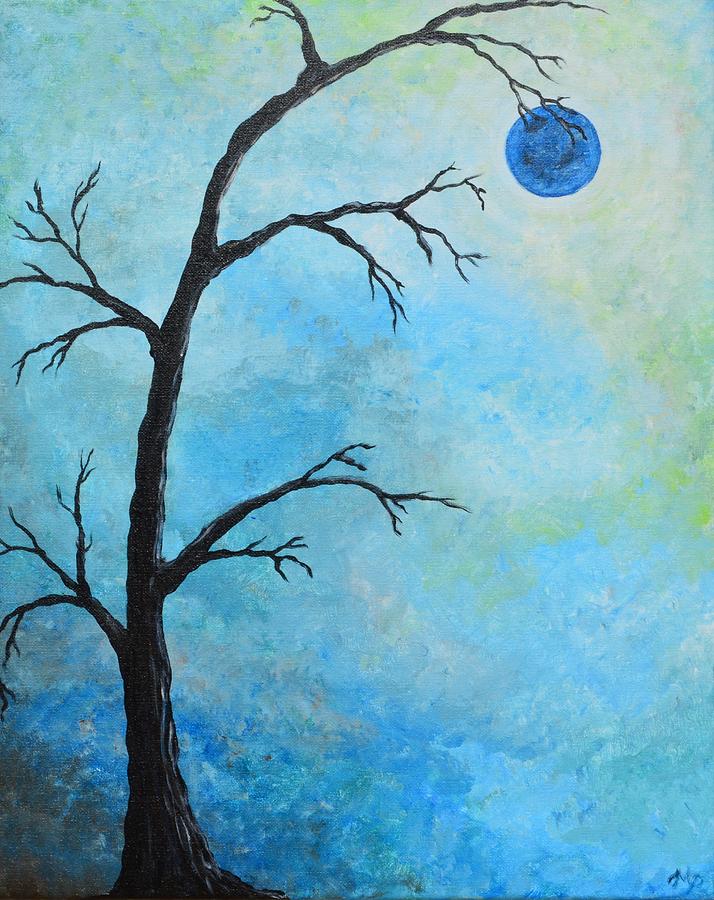 Tree Painting - Blue Moon by Meganne Peck