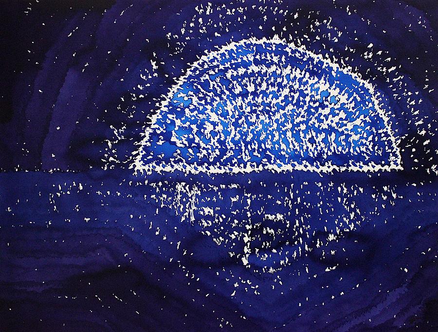 Blue Moonrise original painting Painting by Sol Luckman