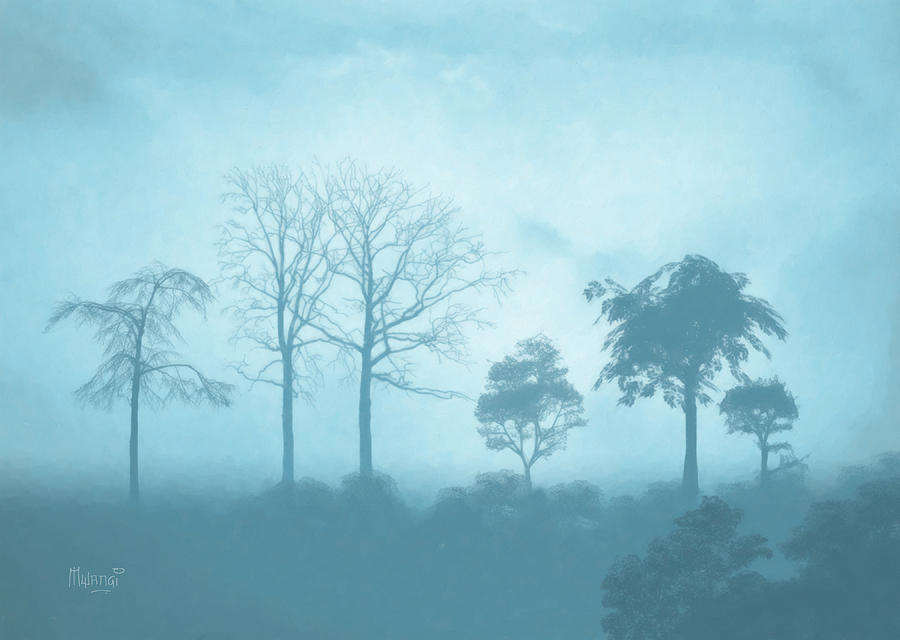 Nature Painting - Blue Morning by Anthony Mwangi