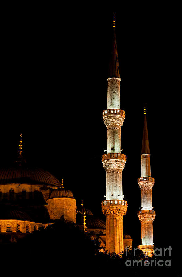 Blue Mosque At Night 01 Photograph by Rick Piper Photography